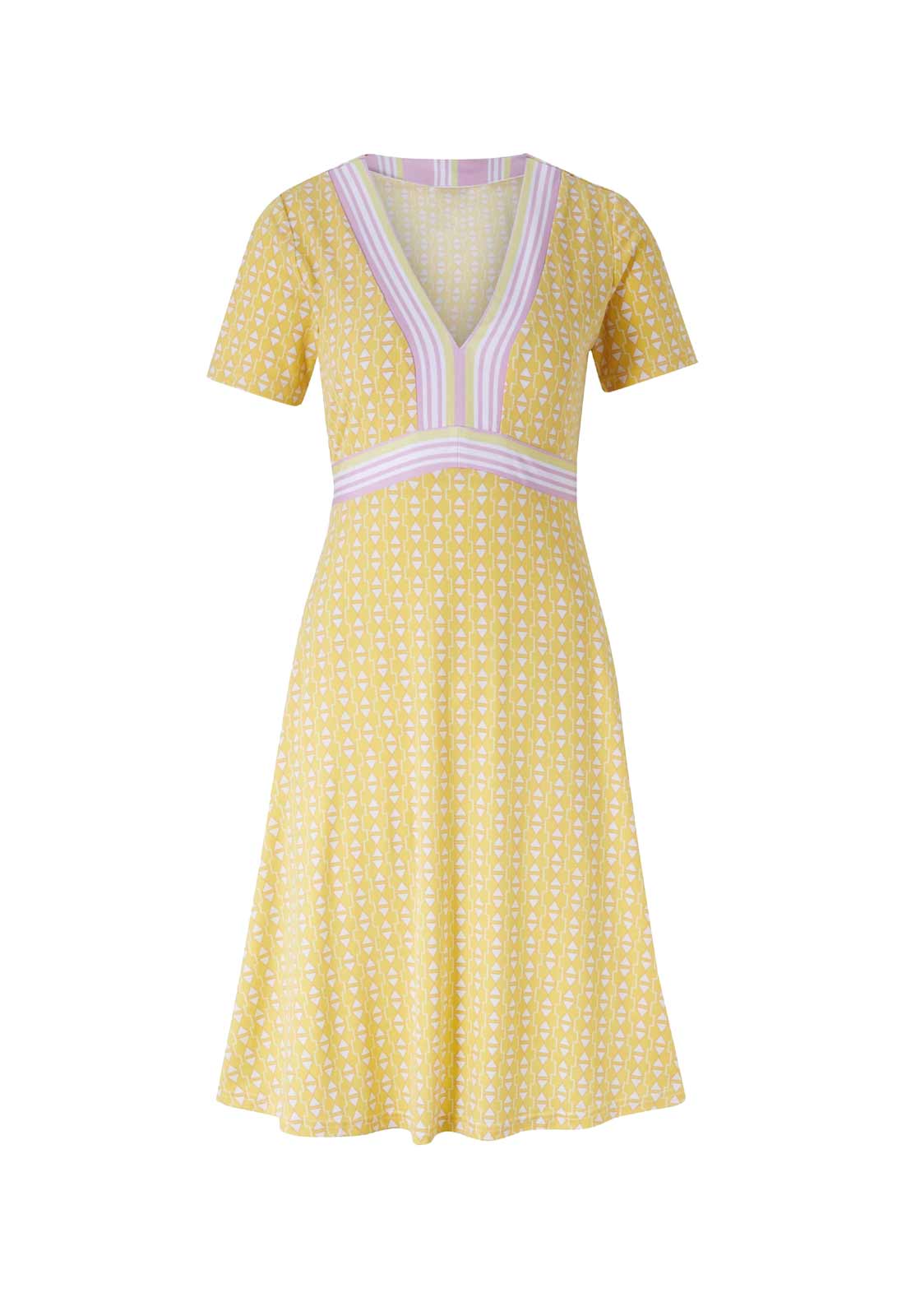 Designer-Jersey-Druckkleid, vanille-rosé Designer-Jersey-Druckkleid, vanille-rosé