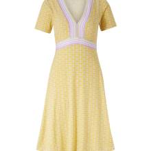 Designer-Jersey-Druckkleid, vanille-rosé Designer-Jersey-Druckkleid, vanille-rosé