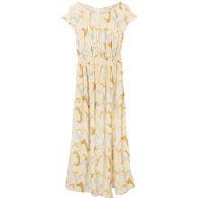 Marken-Druck-Maxikleid, apricot-blau Marken-Druck-Maxikleid, apricot-blau