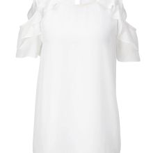 Georgette-Bluse m. Volants, offwhite von HEINE Georgette-Bluse m. Volants, offwhite von HEINE