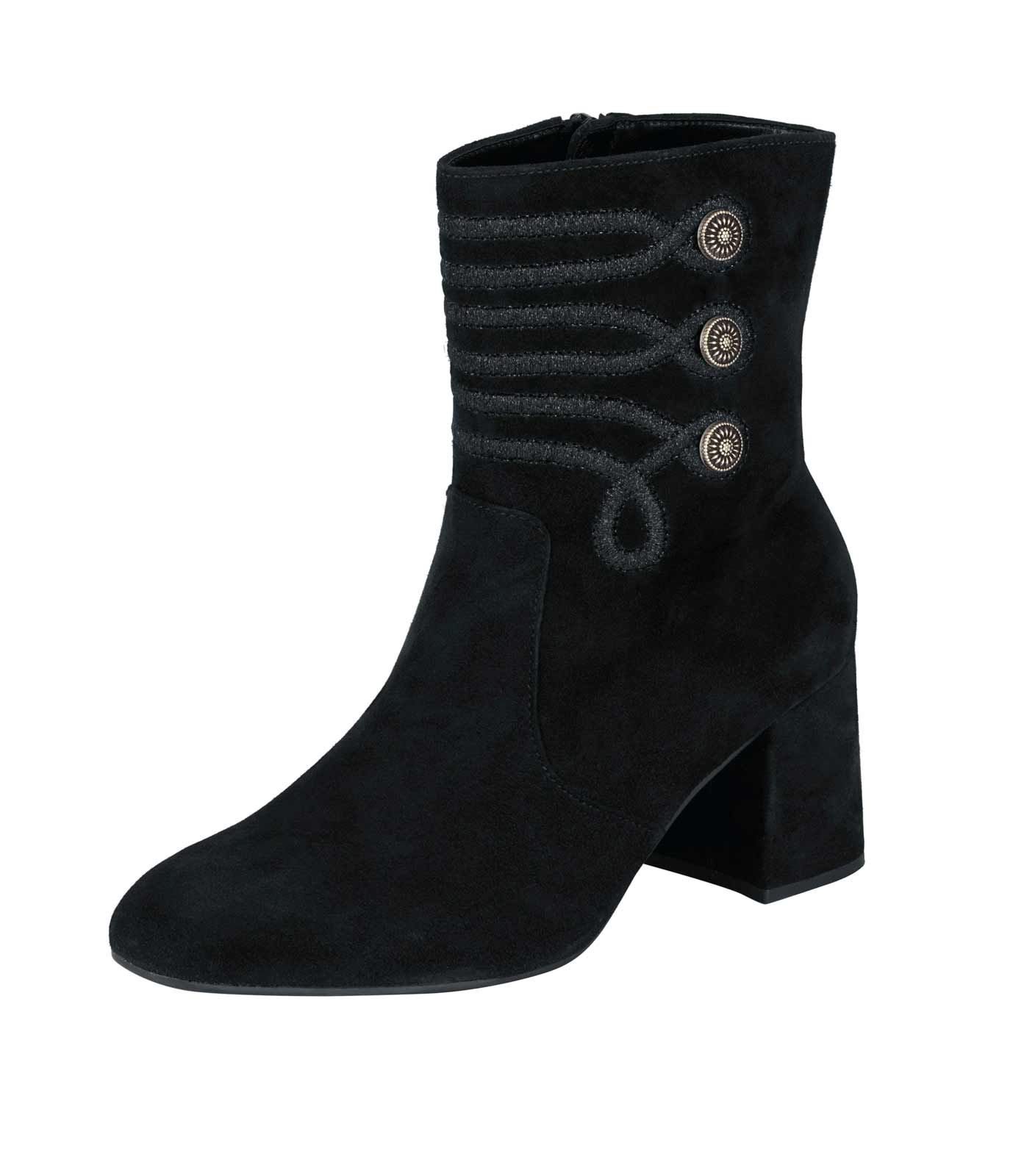 GABOR Damen Stiefelette Veloursleder echtes Leder mit Reißverschluss schwarz GABOR Damen Stiefelette Veloursleder echtes Leder mit Reißverschluss schwarz