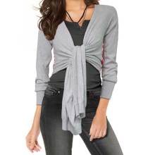 Damen Strickjacke von Luke Lovely grau-koralle Damen Strickjacke von Luke Lovely grau-koralle