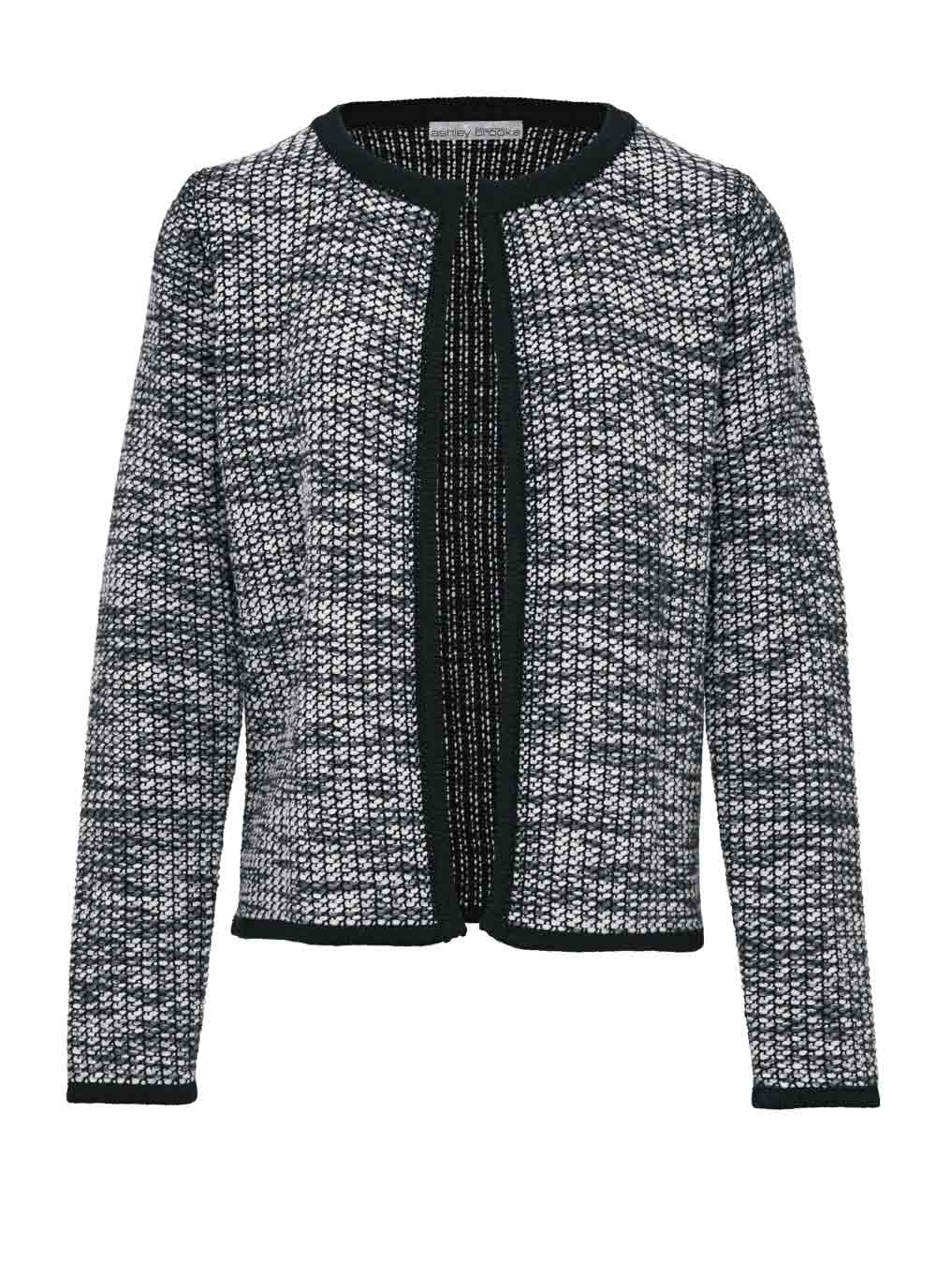 Damen Strickjacke von Ashley Brooke schwarz-weiß Damen Strickjacke von Ashley Brooke schwarz-weiß