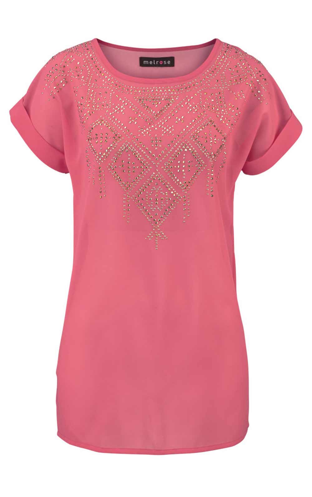 MELROSE Damen-Blusenshirt m. Strass Altrosé-Gold MELROSE Damen-Blusenshirt m. Strass Altrosé-Gold