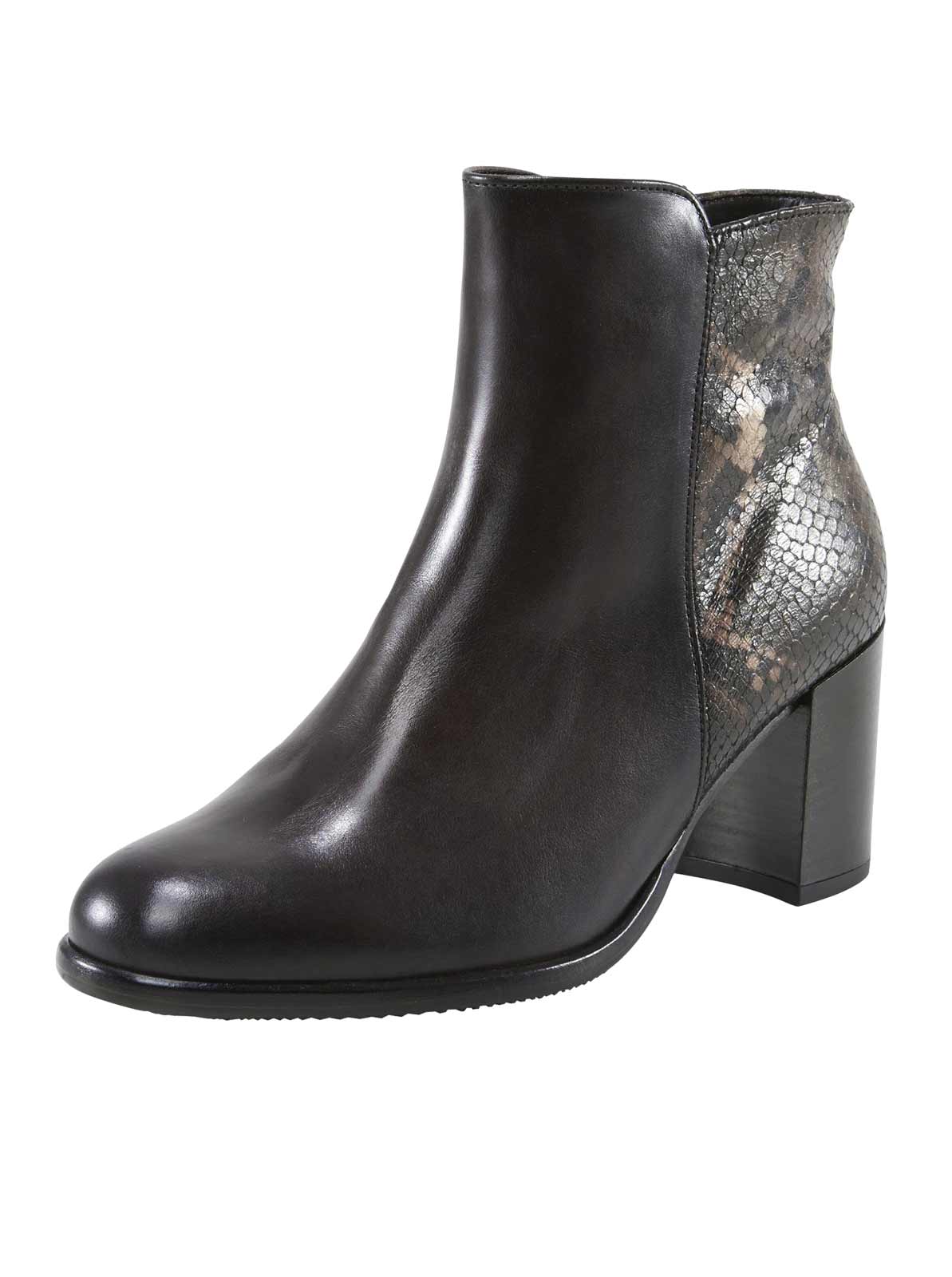 GABOR Damen Stiefelette echtes Leder braun gemustert mit Absatz GABOR Damen Stiefelette echtes Leder braun gemustert mit Absatz