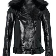 Heine Bikerjacke mit Lackbeschichtung und Kunstpelz schwarz Heine Bikerjacke mit Lackbeschichtung und Kunstpelz schwarz