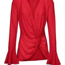 Shirt Bluse Tunika Wickeloptik Wickelshirt mit Volants, rot von HEINE Shirt Bluse Tunika Wickeloptik Wickelshirt mit Volants, rot von HEINE