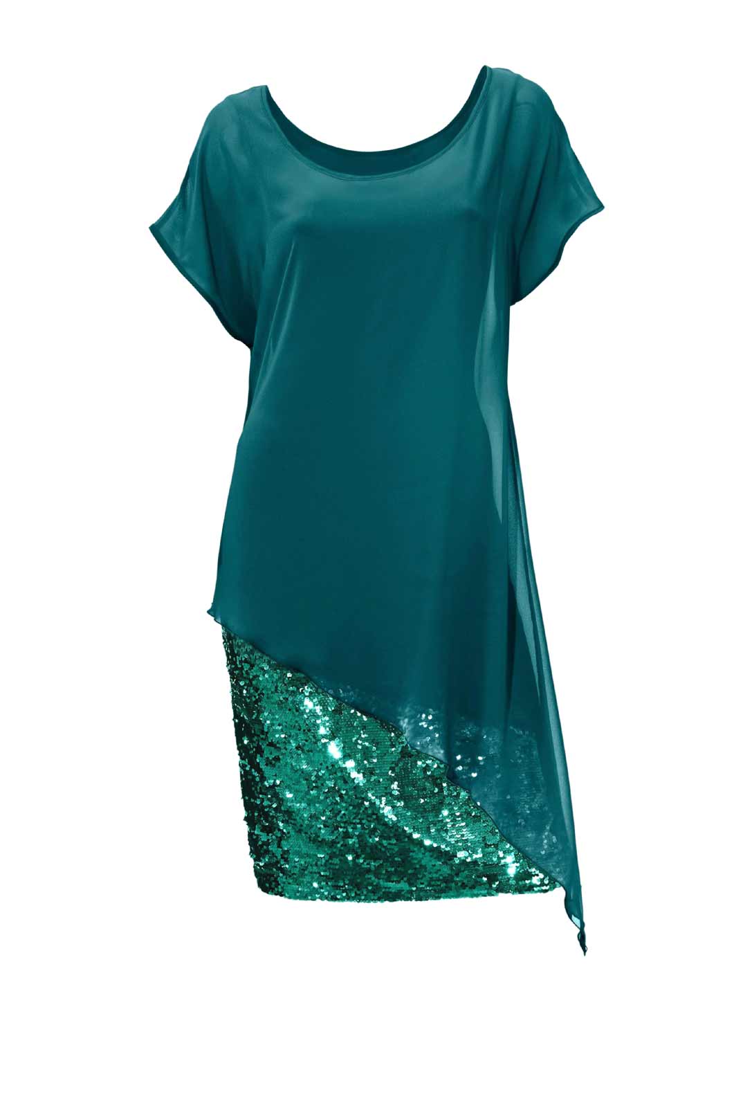 Damen Abendkleid  Cocktailkleid kurz Kurzarm mit Pailletten, dunkelgrün Damen Abendkleid  Cocktailkleid kurz Kurzarm mit Pailletten, dunkelgrün