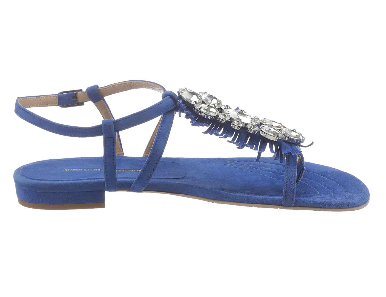 GUIDO M.KRETSCHMER Damen Veloursleder Dianette Zehentrennner Strass Sandalette GUIDO M.KRETSCHMER Damen Veloursleder Dianette Zehentrennner Strass Sandalette