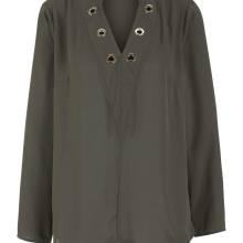 HEINE Damen Designer-Bluse m. Ösen Schlamm HEINE Damen Designer-Bluse m. Ösen Schlamm