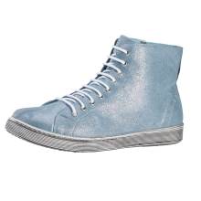 Leder-High-Top-Sneaker, hellblau-metallic Leder-High-Top-Sneaker, hellblau-metallic
