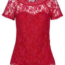 Shirt 42 Spitzenshirt Spitzentop  Spitzenbluse Damen Shirt mit Spitze  rot Shirt 42 Spitzenshirt Spitzentop  Spitzenbluse Damen Shirt mit Spitze  rot