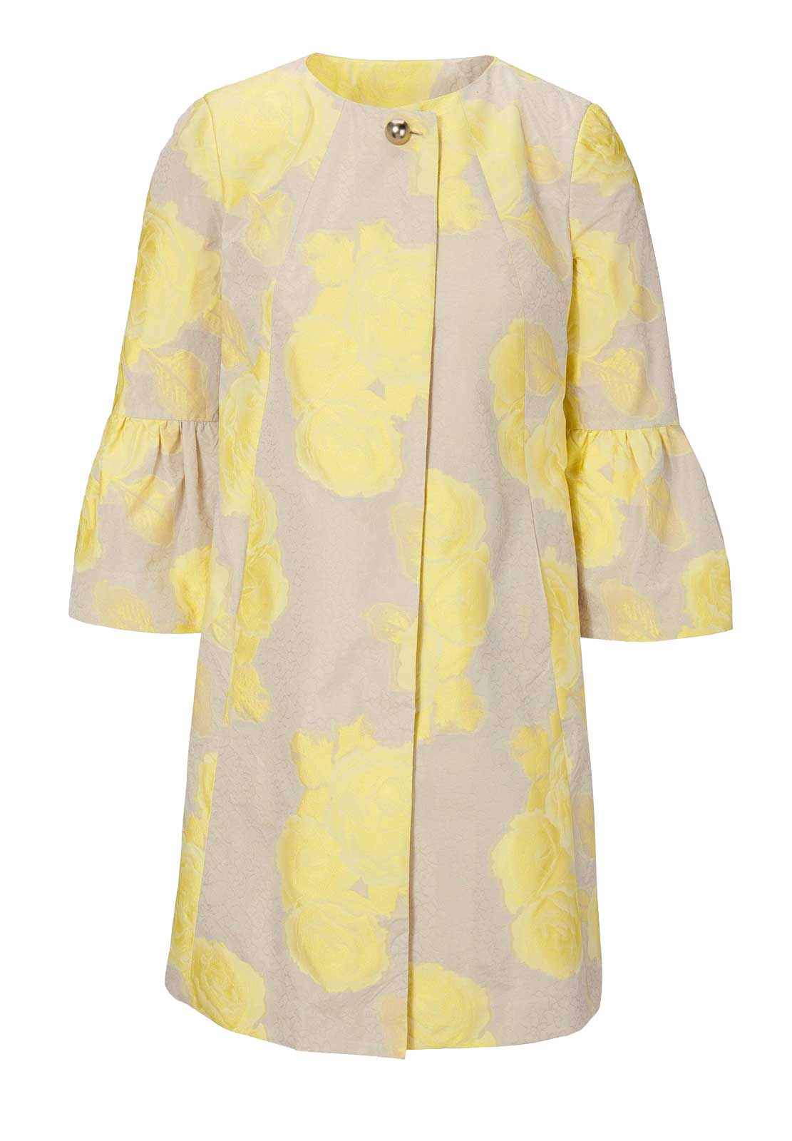 ASHLEY BROOKE Damen Blazer 34 Longblazer Sand Gelb Blazer Lang Longform ASHLEY BROOKE Damen Blazer 34 Longblazer Sand Gelb Blazer Lang Longform