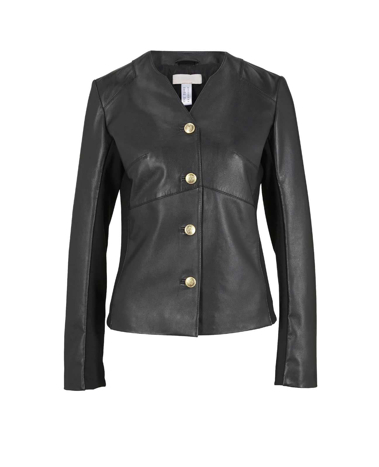 Damen Lammnappalederjacke, schwarz Damen Lammnappalederjacke, schwarz