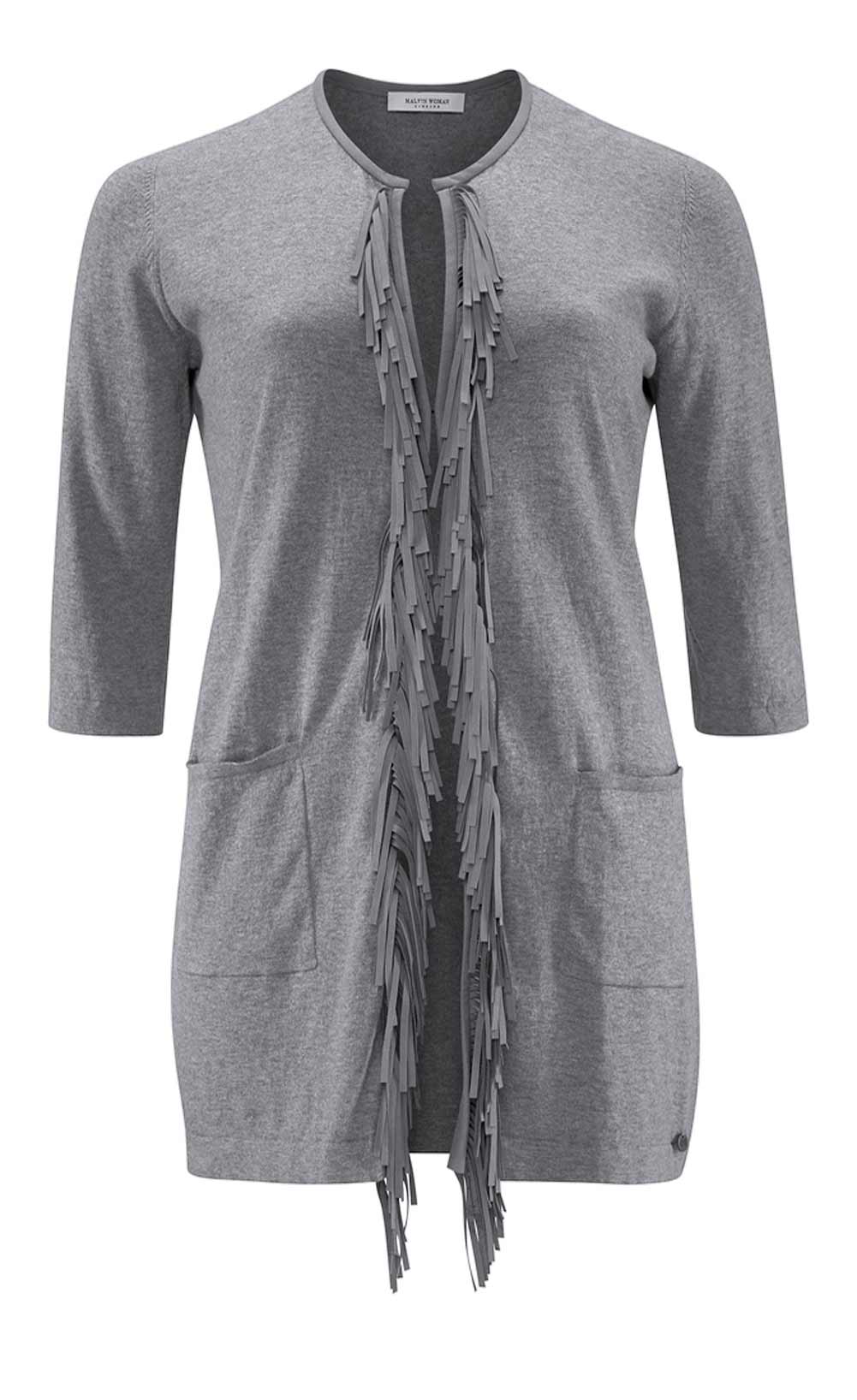 Damen Strickjacke von Malvin grau Damen Strickjacke von Malvin grau