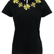 ASHLEY BROOKE Damen Designer-Shirt Schwarz-Gelb ASHLEY BROOKE Damen Designer-Shirt Schwarz-Gelb