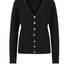 Rippenstrickjacke, schwarz Rippenstrickjacke, schwarz