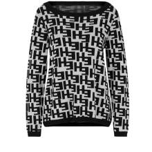 Pullover Damen Pulli schwarz weiß gemustert Winter warm  Herbst modern Pullover Damen Pulli schwarz weiß gemustert Winter warm  Herbst modern