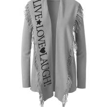 Cardigan Damen Strickjacke mit Fransen Winter Jacke warm Rick Cardona Cardigan Damen Strickjacke mit Fransen Winter Jacke warm Rick Cardona
