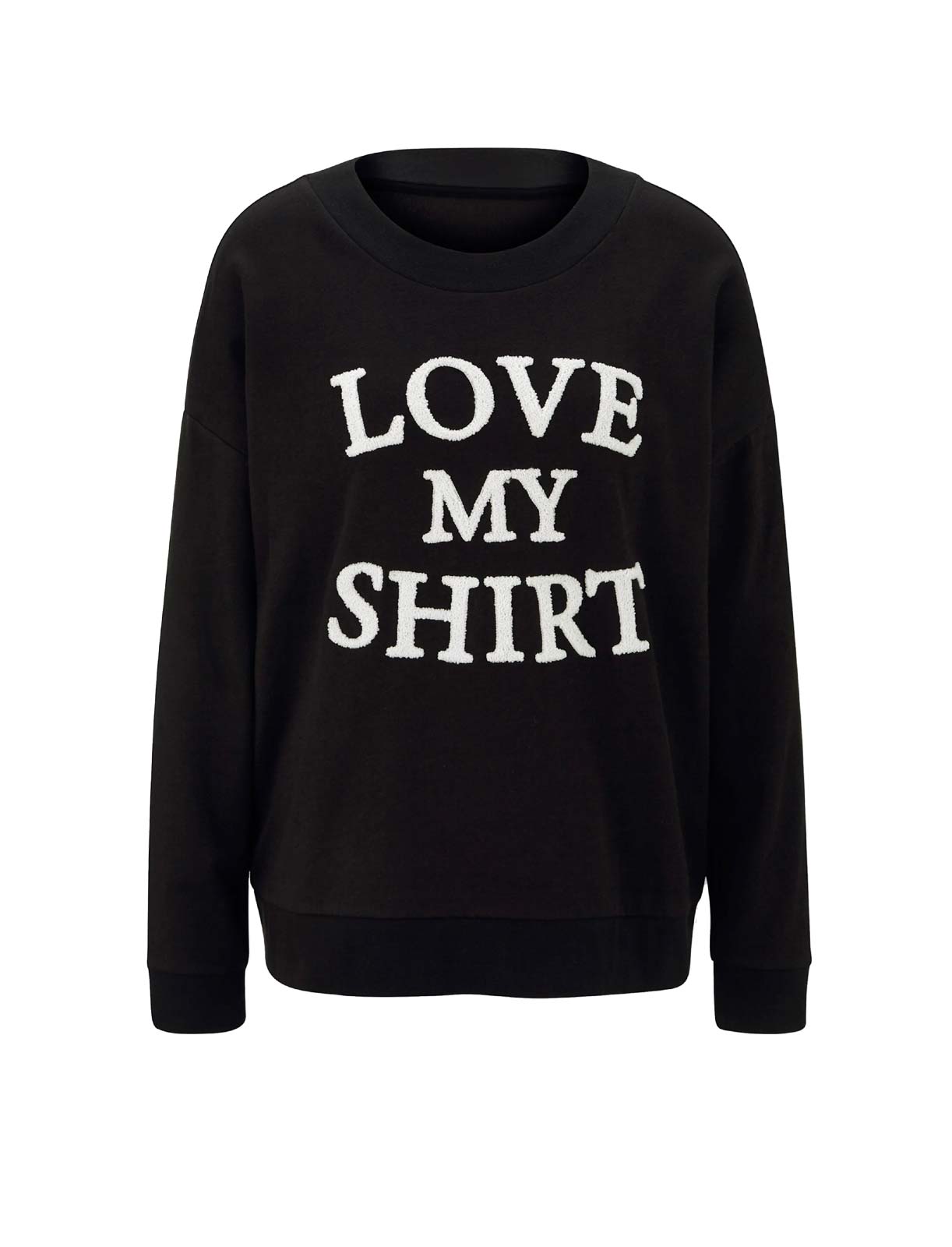 Damen Sweatshirt mit Buchstaben, schwarz Damen Sweatshirt mit Buchstaben, schwarz