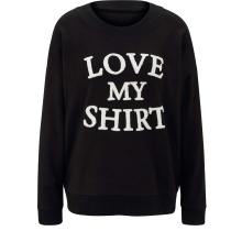 Damen Sweatshirt mit Buchstaben, schwarz Damen Sweatshirt mit Buchstaben, schwarz