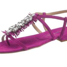GUIDO MARIA KRETSCHMER Damen Designer-Velourslederdianette m. Strass Pink GUIDO MARIA KRETSCHMER Damen Designer-Velourslederdianette m. Strass Pink