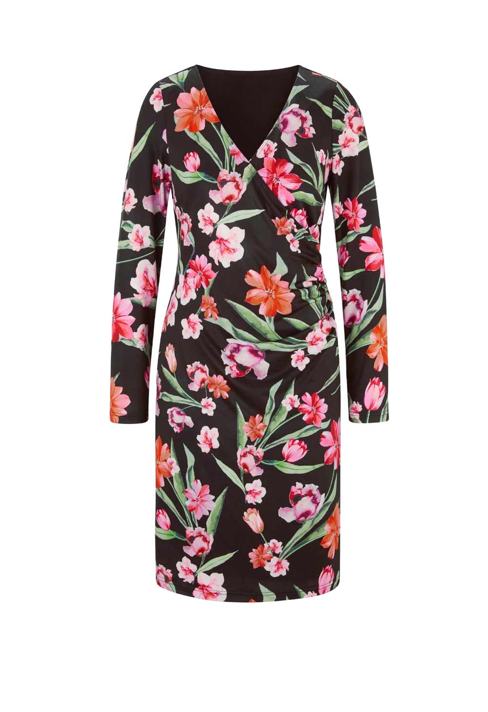 Damen Kleid Jerseykleid Minikleid Freizeitkleid langarm Stretch bunt schwarz Damen Kleid Jerseykleid Minikleid Freizeitkleid langarm Stretch bunt schwarz