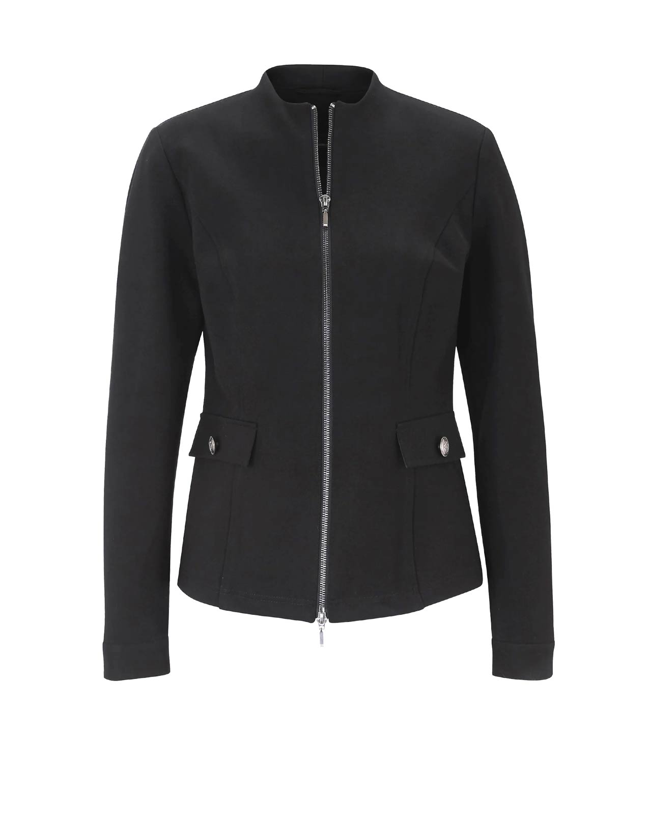 Damen Blazer Jacke Jersey Freizeit Frühling Einreihig Jerseyblazer, schwarz Damen Blazer Jacke Jersey Freizeit Frühling Einreihig Jerseyblazer, schwarz
