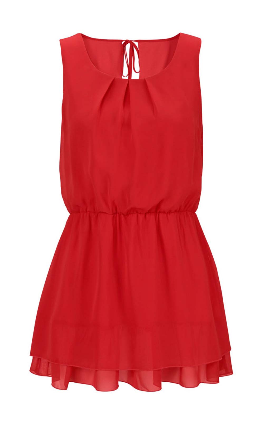 Chiffon-Blusentop, rot von Vivance Collection Chiffon-Blusentop, rot von Vivance Collection