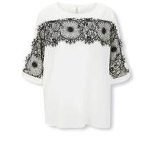 Damen Shirt Oberteil Frühling Freizeit ecru 3/4 Ärmel mit schöner Spitze Damen Shirt Oberteil Frühling Freizeit ecru 3/4 Ärmel mit schöner Spitze
