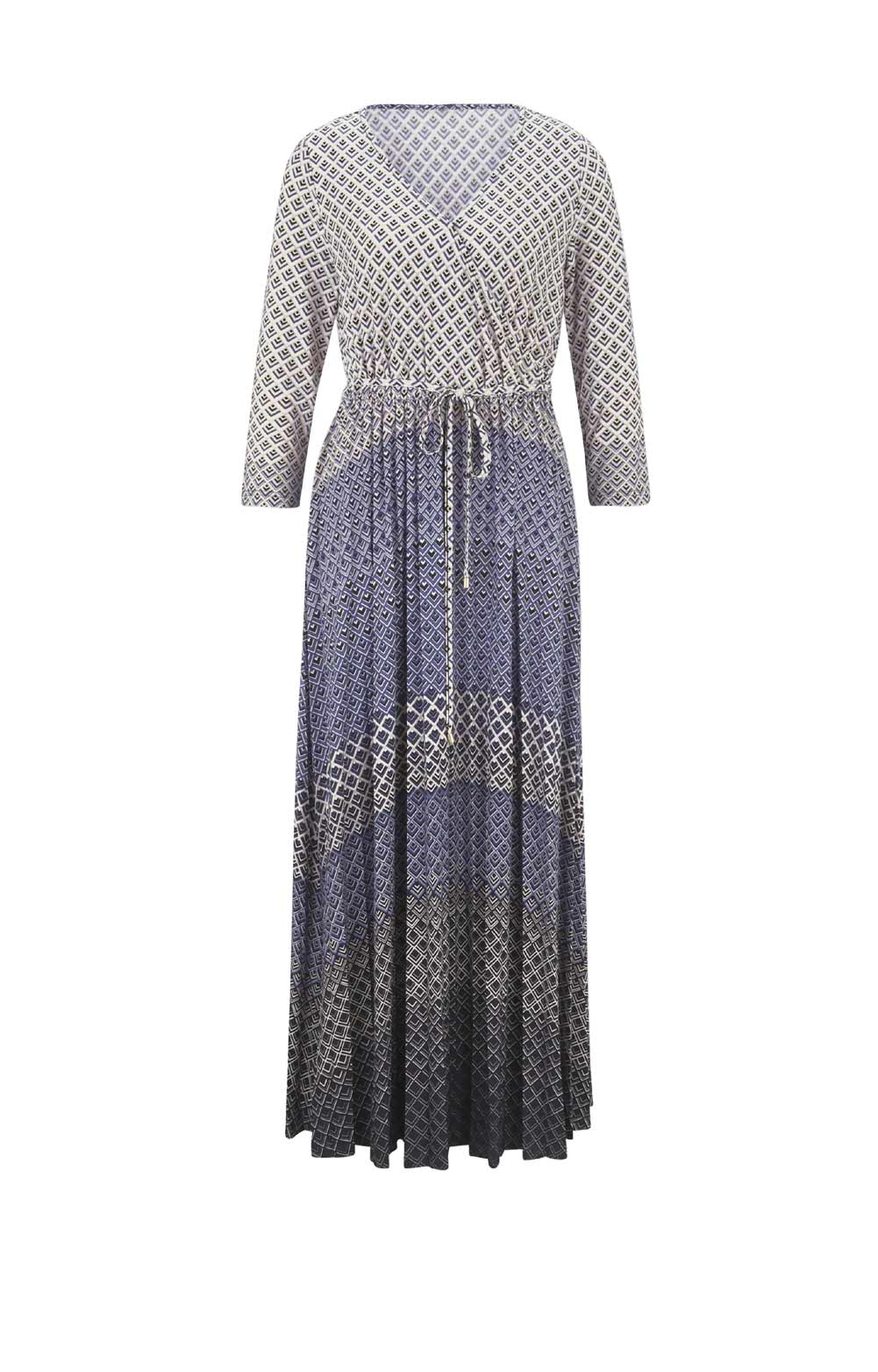 Damen Kleid Maxikleid lang Jerseykleid Frühling Frezeit Druckkleid, jeansblau Damen Kleid Maxikleid lang Jerseykleid Frühling Frezeit Druckkleid, jeansblau