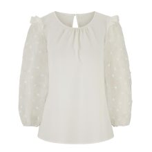 Damen Bluse m Puffärmeln, ecru Damen Bluse m Puffärmeln, ecru