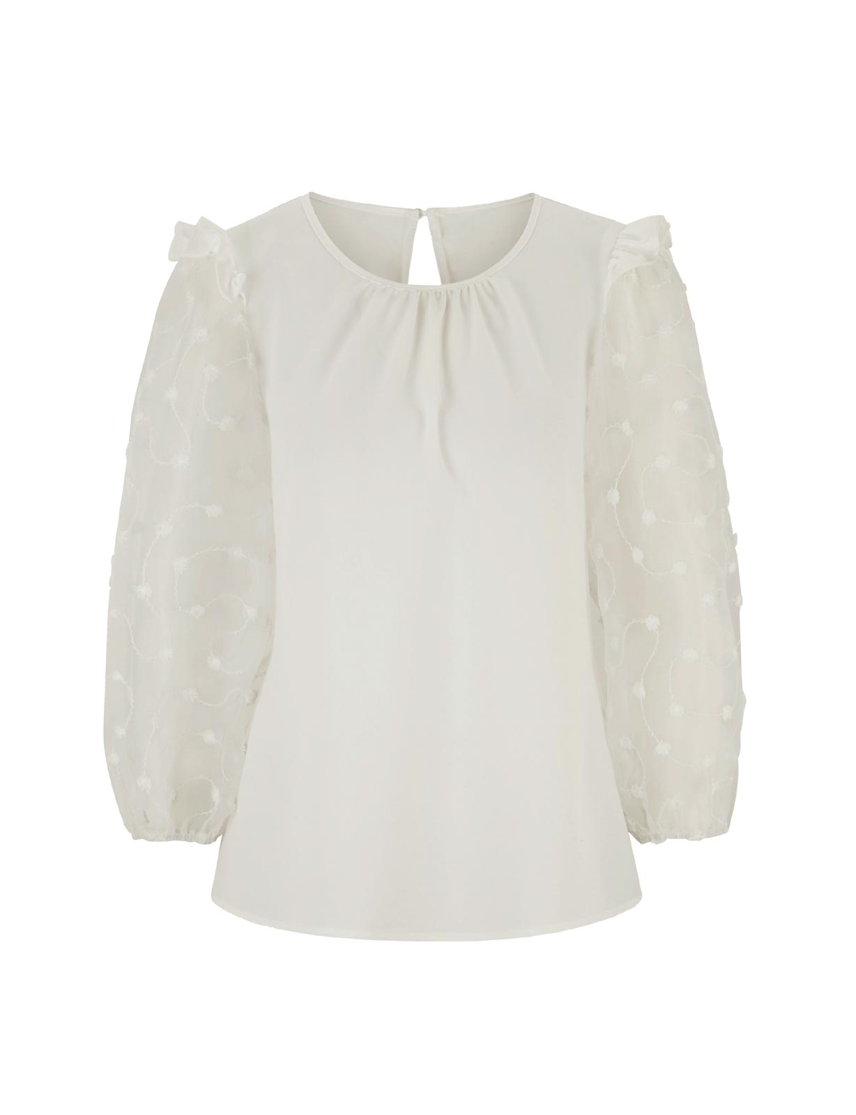 Damen Bluse m Puffärmeln, ecru Damen Bluse m Puffärmeln, ecru