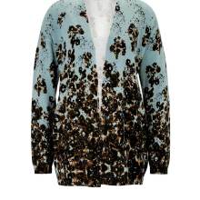 Damen Strickjacke Cardigan lang Jacek gestrickt offen  kalkmint schwarz Damen Strickjacke Cardigan lang Jacek gestrickt offen  kalkmint schwarz