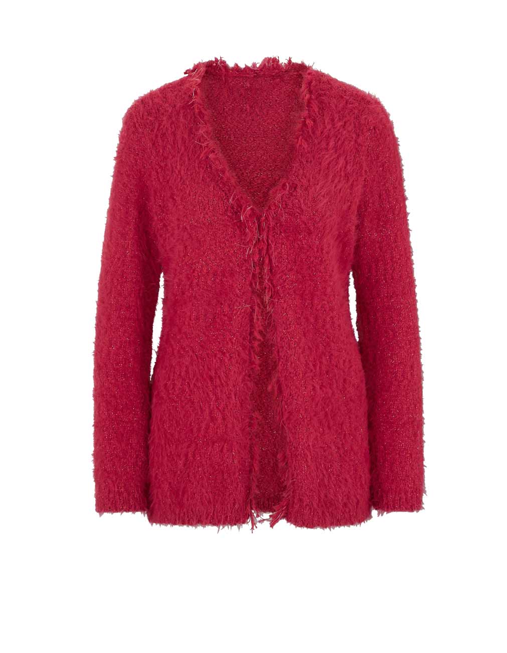 Damen Strickjacke Cardigan Jacke gestrickt kurz von Ashley Brooke rot Damen Strickjacke Cardigan Jacke gestrickt kurz von Ashley Brooke rot