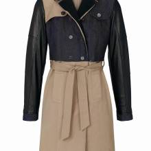 Damen Trenchcoat Herbstmantel beige schwarz Damen Trenchcoat Herbstmantel beige schwarz