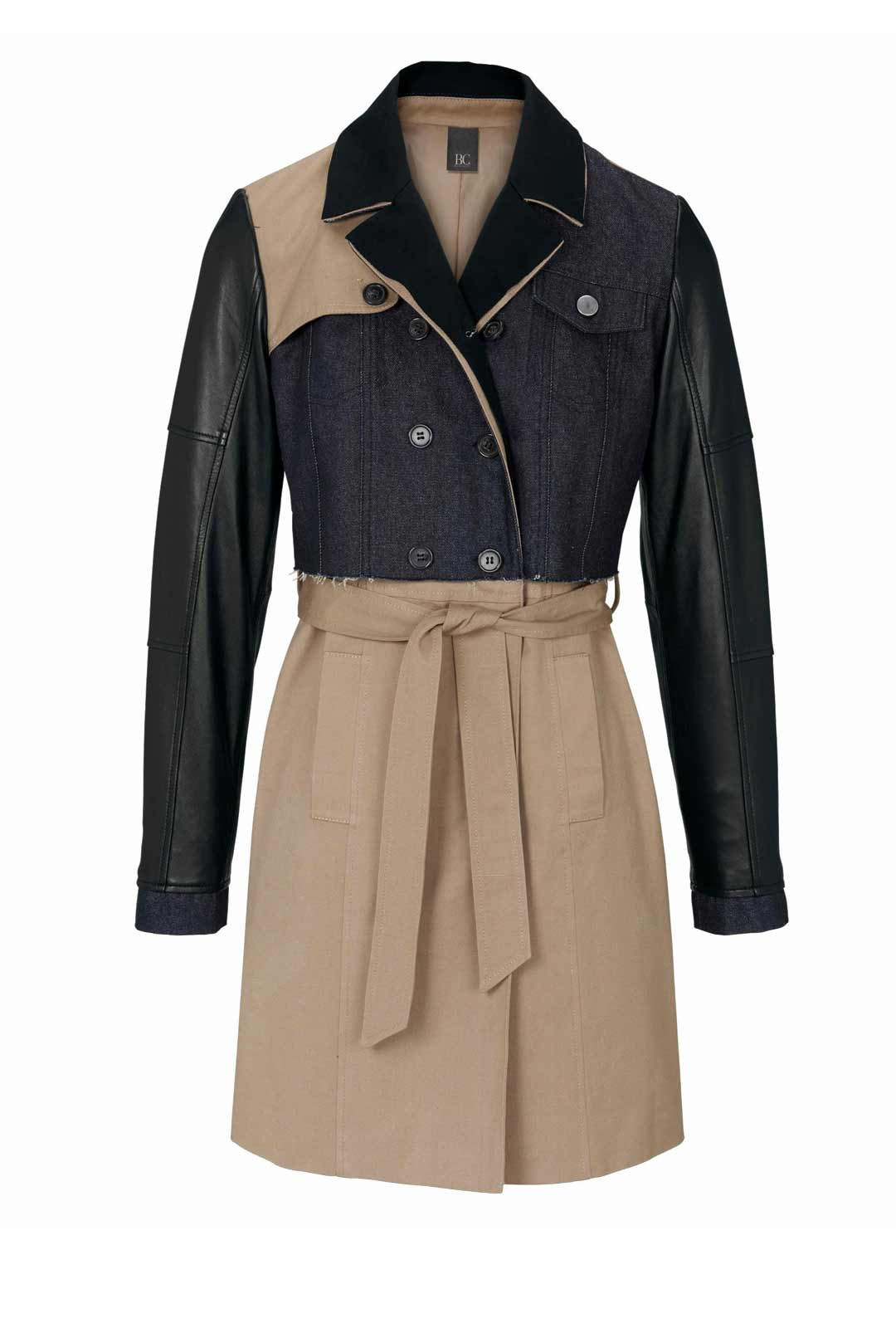 Damen Trenchcoat Herbstmantel beige schwarz Damen Trenchcoat Herbstmantel beige schwarz