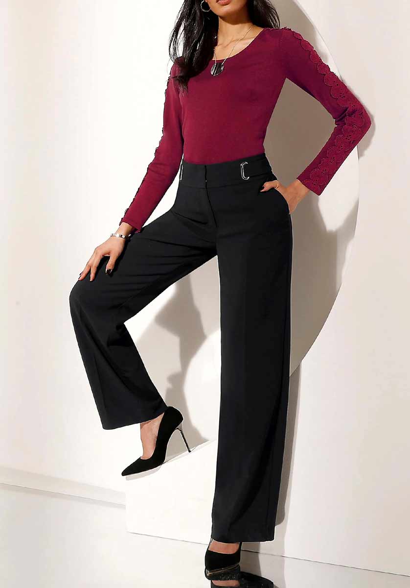 Damen Pullover Strickpullover Pulli Herbst Winter warm dunkelrot  Création L Damen Pullover Strickpullover Pulli Herbst Winter warm dunkelrot  Création L