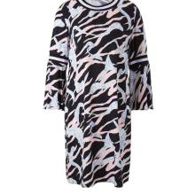 Designer-Druckkleid, blue-hellrosé Designer-Druckkleid, blue-hellrosé