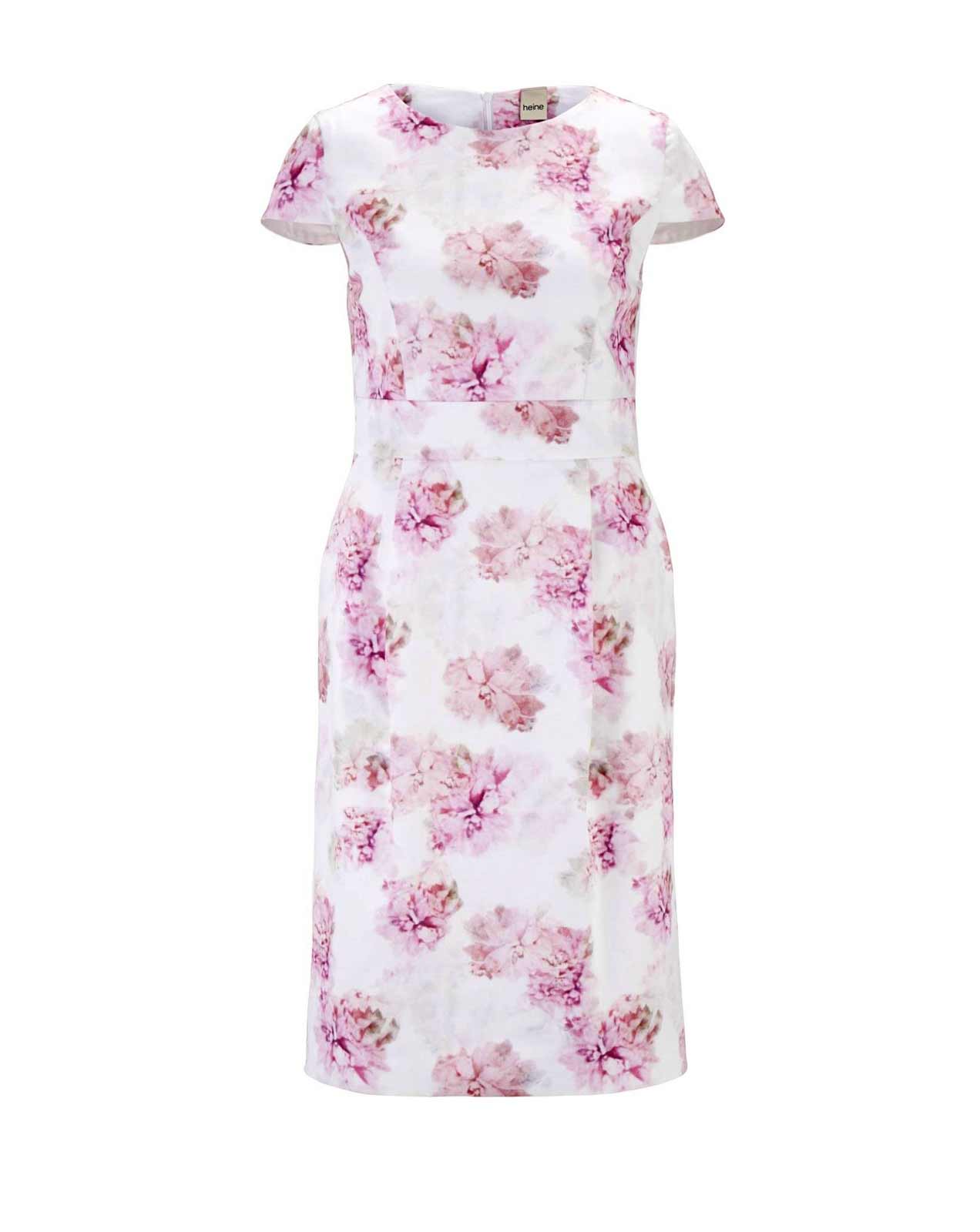 Heine Sommerkleid Kleid, weiß-pink-rose Heine Sommerkleid Kleid, weiß-pink-rose