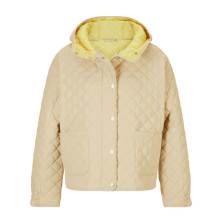 Damen Steppjacke mit Kapuze, sand-zitrone Damen Steppjacke mit Kapuze, sand-zitrone