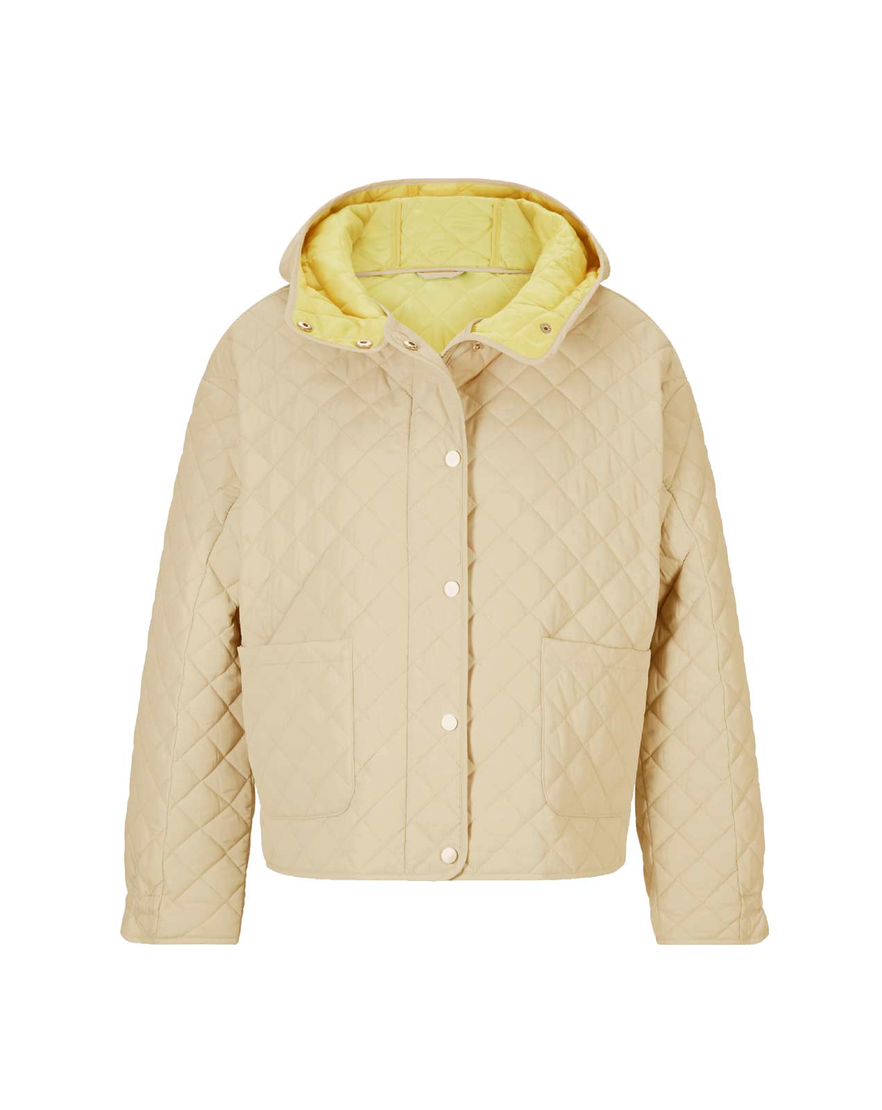 Damen Steppjacke mit Kapuze, sand-zitrone Damen Steppjacke mit Kapuze, sand-zitrone