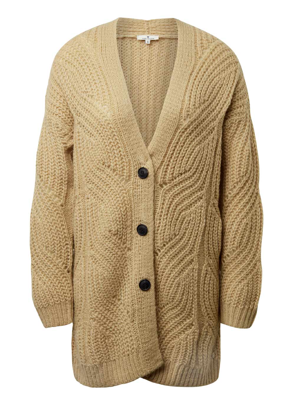 Damen Strickjacke von Tom Tailor beige-melange Damen Strickjacke von Tom Tailor beige-melange