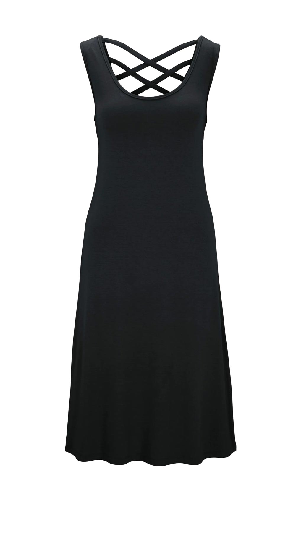 Damen Sommerkleid Jersey Rückendekolletékleid, schwarz Damen Sommerkleid Jersey Rückendekolletékleid, schwarz