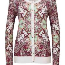 Damen Strickjacke von Linea Tesini bunt  mit weiß mandala Muster Gr 40 Damen Strickjacke von Linea Tesini bunt  mit weiß mandala Muster Gr 40