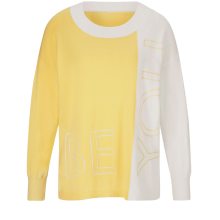 Damen Color-Blocking-Pullover, zitrone-ecru Damen Color-Blocking-Pullover, zitrone-ecru