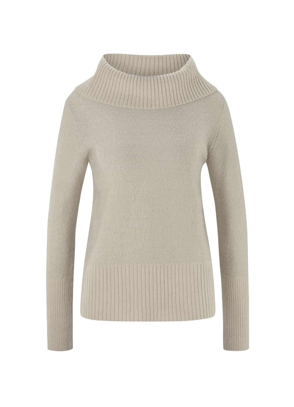 Designer-Rollkragenpullover m .Pailletten, sand Designer-Rollkragenpullover m .Pailletten, sand