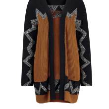 Cardigan Strickmantel braun gemustert ohne Verschluss Grobstrick 40 42 Cardigan Strickmantel braun gemustert ohne Verschluss Grobstrick 40 42