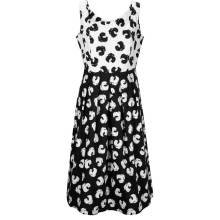 Designer-Carree-Druckkleid, schwarz-wei? Designer-Carree-Druckkleid, schwarz-wei?