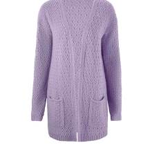 Damen Strickjacke Cardigan Jacke Strick offene Form Wolle lila flieder Damen Strickjacke Cardigan Jacke Strick offene Form Wolle lila flieder